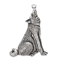 Antiqued Silver Plated Wolf Moon Watcher Jacob Pendant 28mm - Twilight