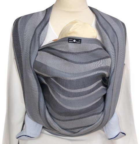 Didymos 446002 Babytragetuch, Modell Wellen silber, Gr&ouml;&szlig;e 2
