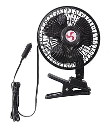 12V Oscillating Automotive Fan With Clip.