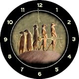 Slate Wall Clock Meerkats