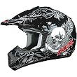 AFX Skull Adult FX-17 Motocross Motorcycle Helmet w/ Free B&F Heart Sticker Bundle - Black
