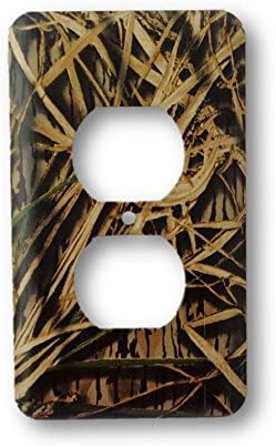 Mossy Oak Shadow Grass Metal Outlet Switch Cover - Duplex Receptacle