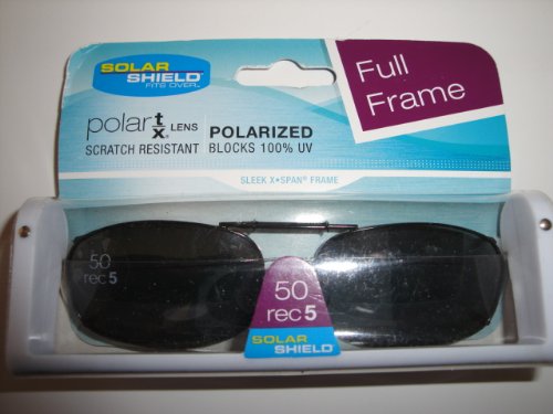 Solar Shield Polarized Clip on Sunglasses full frame size 50 REC 5 by Dioptics by Dioptics Inc