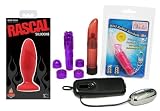 Bum Rush Silicone Anal Plug Red Bundle - Adult Toy Sex Kit