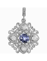 14K White Gold Tanzanite and Diamond Vintage-Inspired Pendant -- LIFETIME WARRANTY