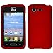 LG Optimus Fuel L34C Red Rubberized Plastic Cover Snap On Hard Rugged Gel Case Cell Phone Shield Protector Shell from [Accessory Library]