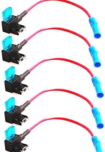 BlueNiche 12v Car Add-a-circuit Fuse TAP Adapter Mini ATM APM Blade 15A Fuse Holder Pack of 5 (#1 5Pcs)