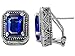 3.00 cts 925 Sterling Silver 14K White Gold Plated Lab Created Emerald Cut Sapphire Earrings