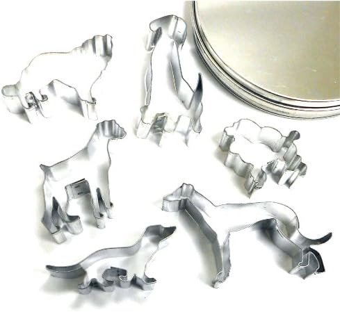 Tinplated Dog Cookie Cutters, Set of 6