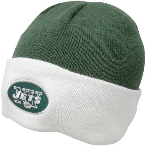 NFL Men's End Zone Cuffed Knit Hat - K010Z (New York Jets, One Size Fits All)