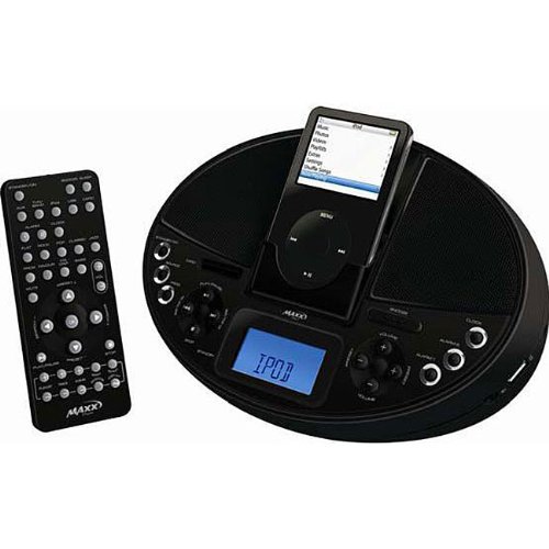 Maxx Digital iEMX262 Digital Executive AM/ FM Clock Radio with iPod Dock - Black