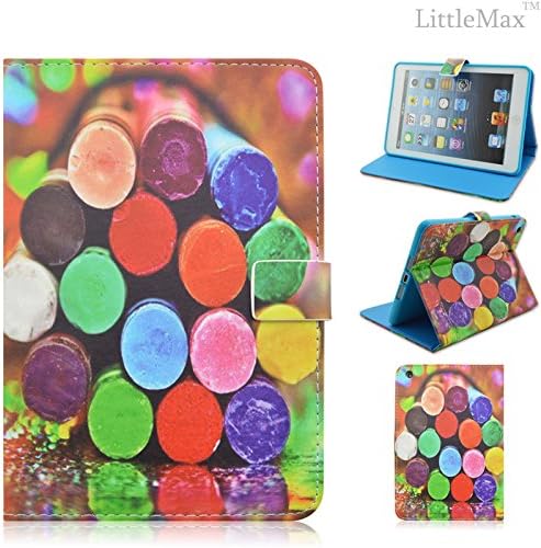 iPad 4 Case,iPad 2/3 Case, LittleMax(TM) Stand Case [Full Body Protective] Synthetic Leather Cover with Auto Wake/Sleep Feature for iPad 2/3/4 [Free Cleaning Cloth,Stylus Pen]-Coloured Crayons