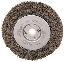 Weiler Trulock Narrow Face Wire Wheel Brush, Round Hole, Steel, Crimped Wire, 4