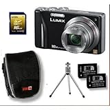 LOOKit - Panasonic Lumix DMC-TZ22 schwarz (Kit-10132 besteht aus: Panasonic Lumix DMC-TZ22 schwarz | 2x LOOKit Markenakku | 1x LOOKit Marken Kameratasche | 1x 4GB SDHC Markenspeicherkarte Klasse 6 | 1x Ministativ | 1x Displayschutzfolie | 1x KFZ-Netzlader