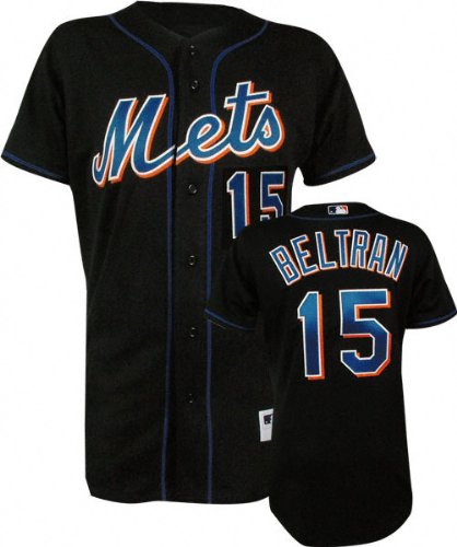Carlos Beltran Black Majestic MLB Alternate Authentic New York Mets Jersey
