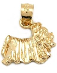 Yorkshire Terrier Dog Charm Diamond-Cut 14k Gold 13mm