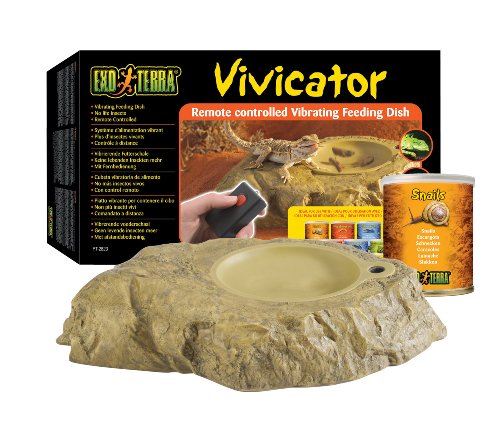 Exo Terra Vivicator Vibrating Food Dish with Remote Control and Can Snails