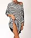 WOW CLOTHES Sexy Women's Oversized Black-White Stripes Beach Bikini Swimwear Cover-up (Black-White)