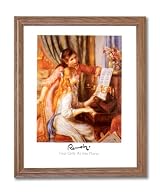 Renoir Two Girls At The Piano Home Decor Wall Picture Oak Framed Art Print