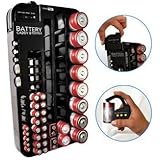 Battery Tester Caddy Organizer holds up to 72 batteries wall mount or counter top