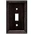 Brainerd 64411 Beaded Single Toggle Switch Wall Plate / Switch Plate / Cover, Venetian Bronze
