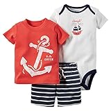 カーターズ Carter's ボディスーツ + ｔシャツ + パンツ　豪華3点セット 3-Piece Bodysuit & Shorts Set 9M (67-72cm)