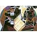 Professionally Framed Juan Gris Book Pipe and Glasses Print Art Poster - 13x19 with RichAndFramous Black Wood Frame