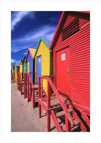 Colorful Beach Houses, South Africa,18.4 in. x 26 in.
