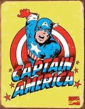 Vintage Captain America Comic Hero Steel Sign
