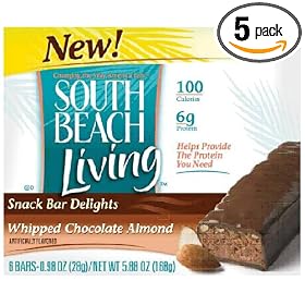 South Beach Living Snack Bars, Whipped Chocolate Almond Delight, 6 Count,... by South Beach Living
