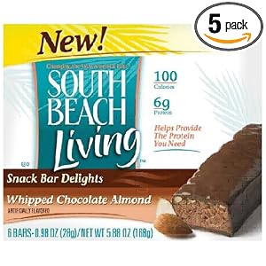 South Beach Living Snack Bars, Whipped Chocolate Almond Delight, 6 Count,... by South Beach Living