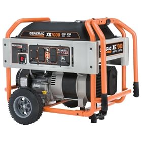 Generac 5797 XG7000 8,750 Watt 410cc OHV Gas Powered Portable Generator With Wheel Kit Generac 5797 XG7000 8,750 Watt 410cc OHV Gas Powered Portable Generator With Wheel Kit