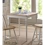 Square Dining Table with Tile Top in White and Natural Finish