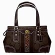 AUTHENTIC COACH HAMPTONS STRIPE MEDIUM CARRYALL 11071
