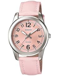 Casio Womens LTP1315L-5BV Pink Leather Quartz Watch with Pink Dial