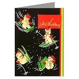 Victorienne de No'l de cru de vacances de sports d'hiver Teddy Bears Cartes des Remarque Image du produit