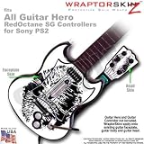 Big Kiss Black on White Skin by WraptorSkinz TM fits All Sony PS2 Guitar Hero SG Guitar Controllers (GUITAR NOT INCLUDED)