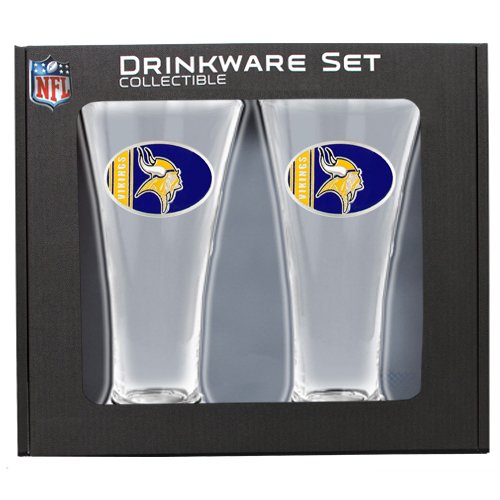 Sports NFL VIKINGS 2pc 19oz Pilsner Glass Set/Clear Glass