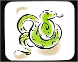Decorated Mouse Pad with green, reptile, anger, twisting, snake