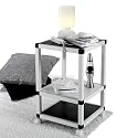 Modlife M105-J Modular Portable Nightstand/Cart, Black and White