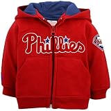 Majestic Phillies Full Zip Hooded Fleece Top