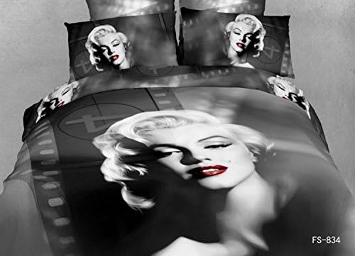 Cooperation Home Textiles, Unique 3d Bedding Sets, Queen Size Beautiful Marilyn Monroe Bedding Set 4pc (4pc without comforter, 4)