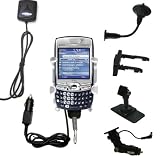 Car / Auto Multi Adapter Mount Holder GPS Navigation Kit for the PalmOne Treo 750 with built in charger - Gomadic Brand