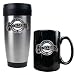 Milwaukee Brewers MLB Stainless Steel Travel Tumbler & Black Ceramic Mug Set - Primary Logo