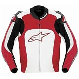 Alpinestars MX-1 Men's Leather On-Road Motorcycle Jacket - Color: Red, Size: 50
