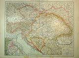 1893 UNIVERSAL GENERAL MAP AUSTRIA HUNGARY VIENNA