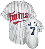 Joe Mauer Minnesota Twins Home White/Navy MLB Replica Jersey