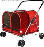 Double Wide Red Pet Stroller