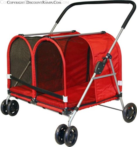 Double Wide Red Pet Stroller