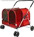 Kitchen & Housewares : Double Wide Red Pet Stroller